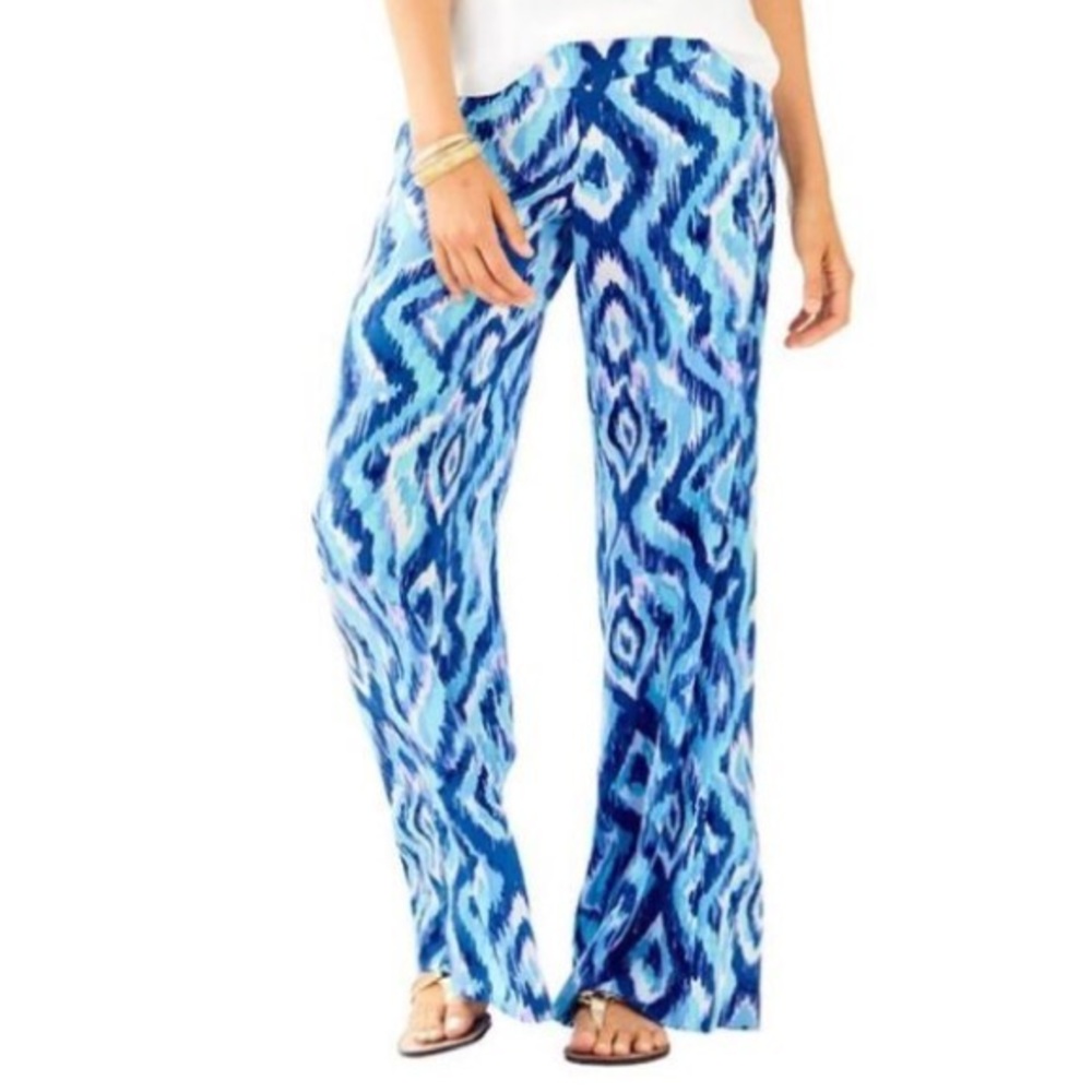 NWT Lilly Pulitzer Blue Lolani Silk Palazzo 6